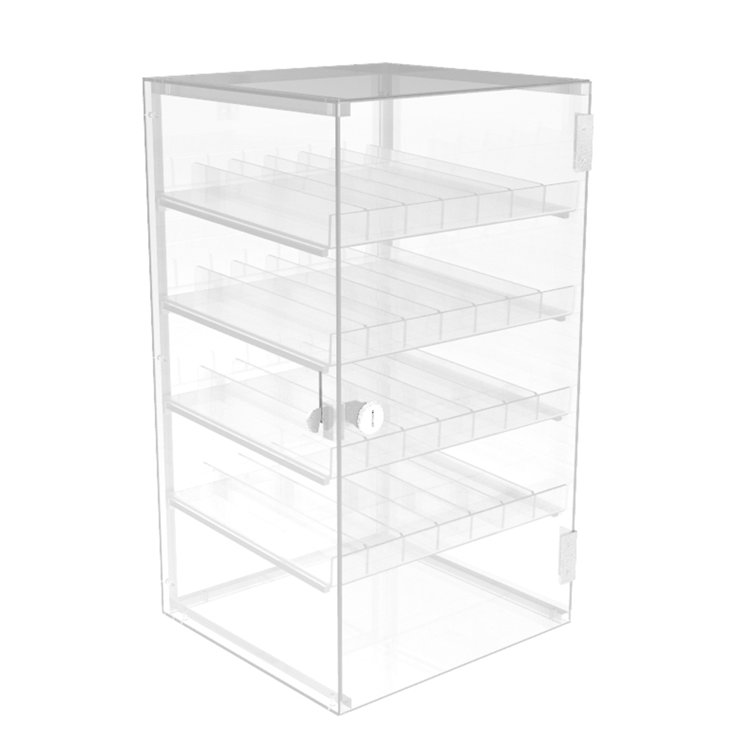 Rebrilliant® Clear Nail Polish Display Acrylic Locking Plexiglass Cosmetic Case Lucite